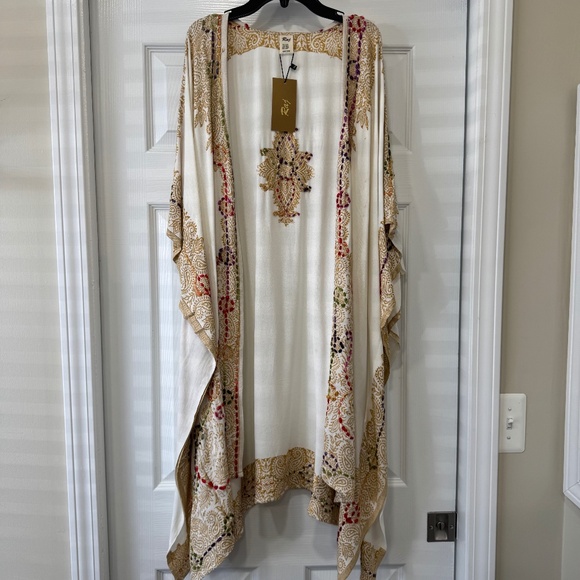 Raj Maxi Kimono in Cream & Gold - Picture 1 of 6